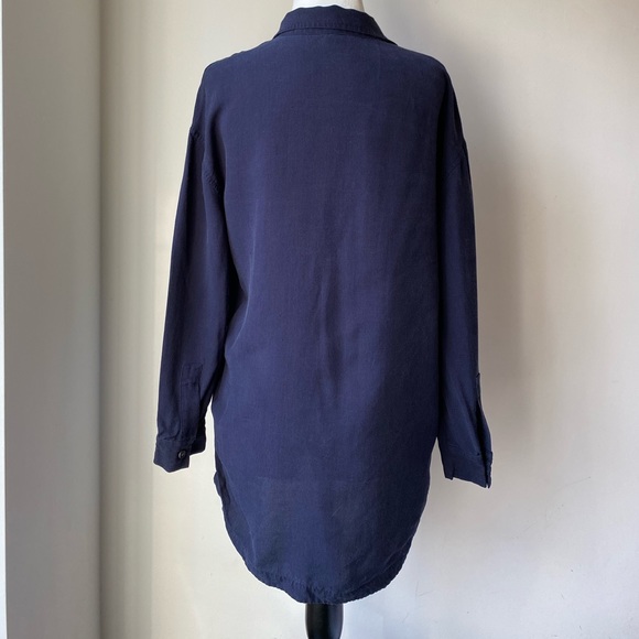 Preppy J Crew drapey Oxford button up shirt tunic - Picture 7 of 12